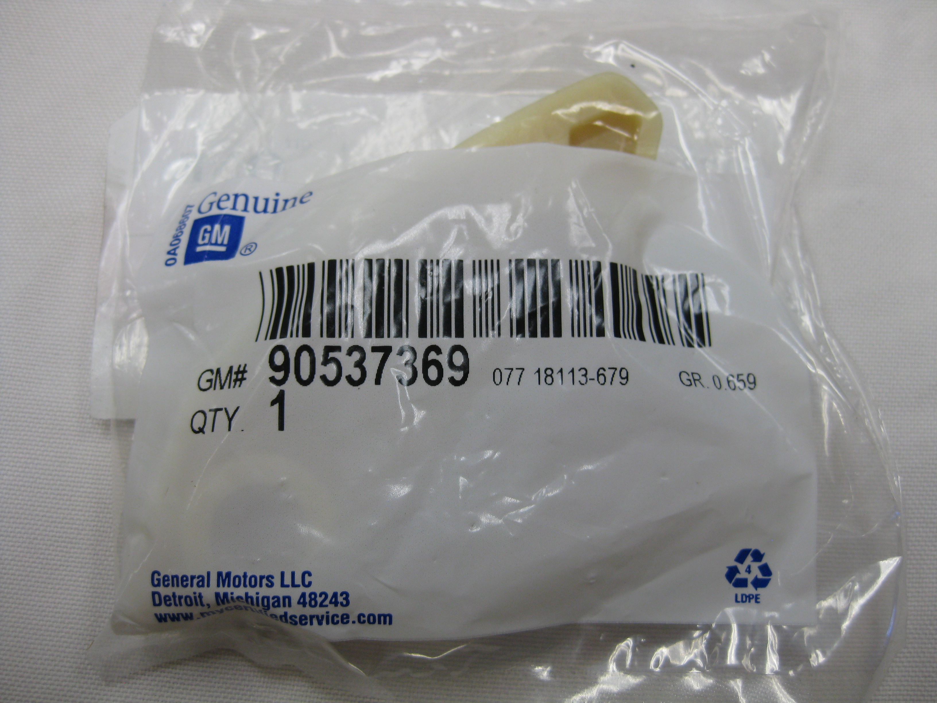 90537369 - Engine: Lower Guide for Buick: LaCrosse, Regal, Verano | Chevrolet: Captiva Sport, Cavalier, Classic, Cobalt, Equinox, HHR, Impala, Malibu | GMC: Terrain | Oldsmobile: Alero | Pontiac: G5, G6, Grand Am, Solstice, Sunfire | Saturn: Aura, Ion, L100, L200, L300, LS, LS1, LW1, LW200, Sky, Vue Image