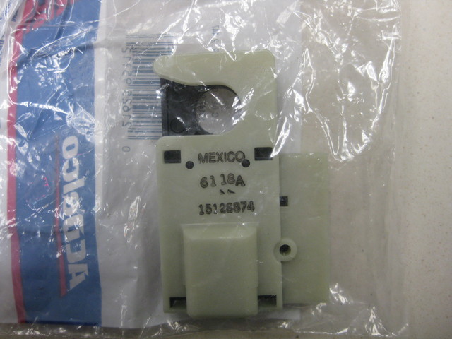 15128874 - Electrical: Stoplamp Switch for Buick: Rainier | Cadillac: Escalade, Escalade ESV, Escalade EXT | Chevrolet: Avalanche 1500, Avalanche 2500, Express 1500, Express 2500, Express 3500, Silverado 1500, Silverado 1500 Classic, Silverado 1500 HD, Silverado 1500 HD Classic, Silverado 2500, Silverado 2500 HD, Silverado 2500 HD Classic, Silverado 3500, Silverado 3500 Classic, SSR, Suburban 1500, Suburban 2500, Tahoe, Trailblazer, Trailblazer EXT, Traverse | GMC: Envoy, Envoy XL, Envoy XUV, Savana 1500, Savana 2500, Savana 3500, Sierra 1500, Sierra 1500 Classic, Sierra 1500 HD, Sierra 1500 HD Classic, Sierra 2500, Sierra 2500 HD, Sierra 2500 HD Classic, Sierra 3500, Sierra 3500 Classic, Yukon, Yukon XL 1500, Yukon XL 2500 | Hummer: H2 | Oldsmobile: Bravada Image