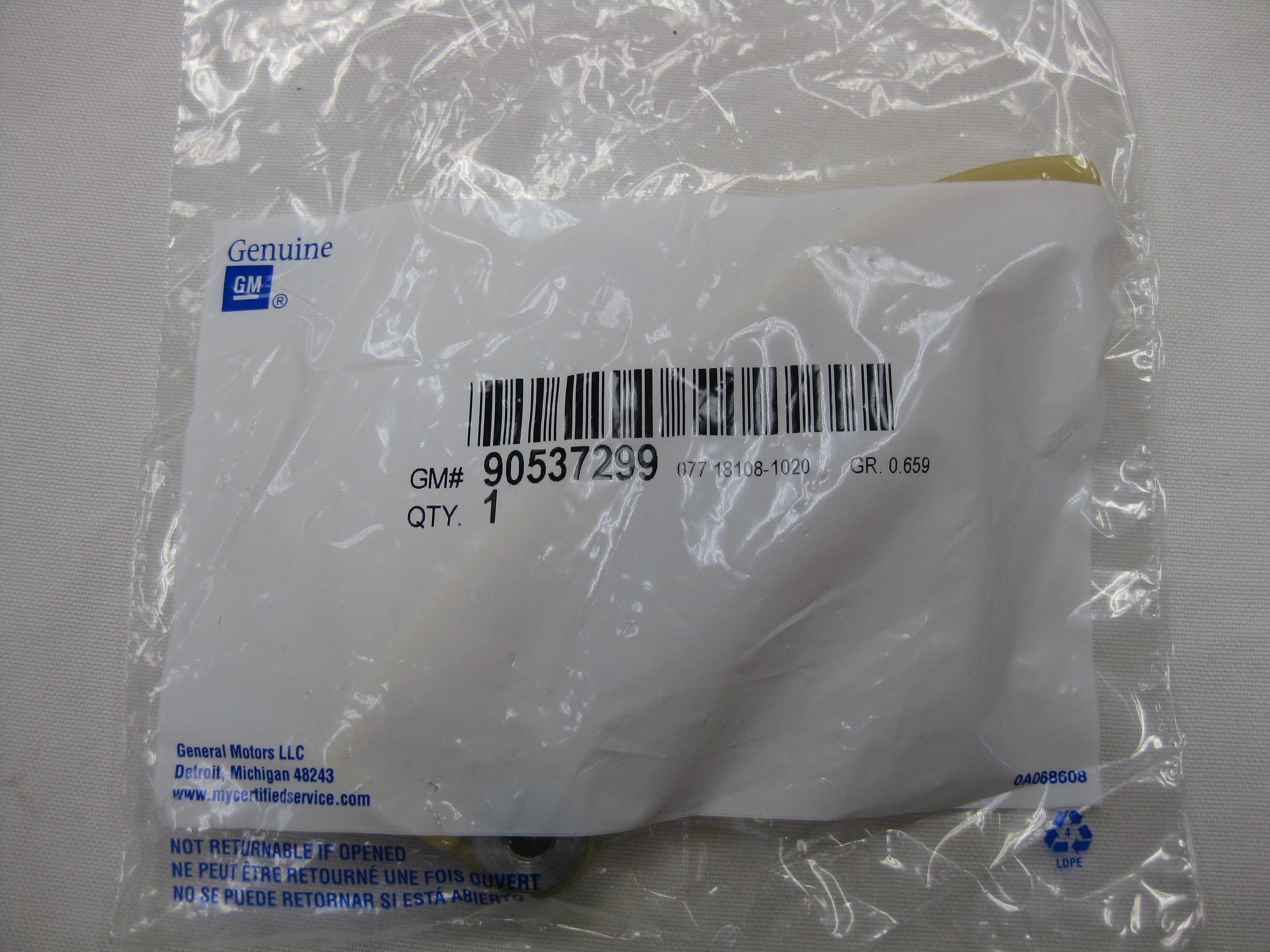 90537299 - Engine: Tensioner Guide for Buick: LaCrosse, Regal, Verano | Chevrolet: Captiva Sport, Cavalier, Classic, Cobalt, Equinox, HHR, Impala, Malibu | GMC: Terrain | Oldsmobile: Alero | Pontiac: G5, G6, Grand Am, Solstice, Sunfire | Saturn: Aura, Ion, L100, L200, L300, LS, LS1, LW1, LW200, Sky, Vue Image