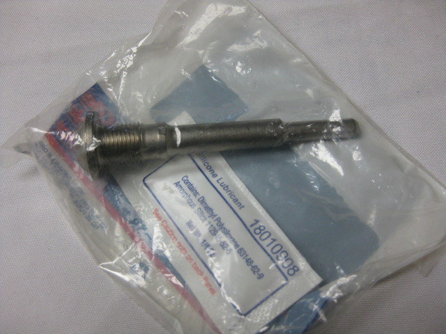 18040103 - Brakes: Disc Brake Caliper Pin for Cadillac: Escalade, Escalade ESV, Escalade EXT | Chevrolet: Astro, Avalanche 1500, Avalanche 2500, Express 1500, Express 2500, Silverado 1500, Silverado 1500 Classic, Silverado 1500 HD, Silverado 1500 HD Classic, Silverado 2500, Silverado 2500 HD, Silverado 2500 HD Classic, Silverado 3500, Silverado 3500 Classic, Silverado 3500 HD, Suburban 1500, Suburban 2500, Tahoe | GMC: Safari, Savana 1500, Savana 2500, Sierra 1500, Sierra 1500 Classic, Sierra 1500 HD, Sierra 1500 HD Classic, Sierra 2500, Sierra 2500 HD, Sierra 2500 HD Classic, Sierra 3500, Sierra 3500 Classic, Sierra 3500 HD, Yukon, Yukon XL 1500, Yukon XL 2500 | Hummer: H2 Image