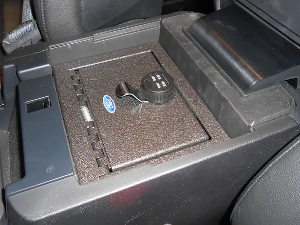VLB5Z9906202A - Interior: 2020-2024 Ford Explorer Console Vault Vehicle Safe for Ford Image