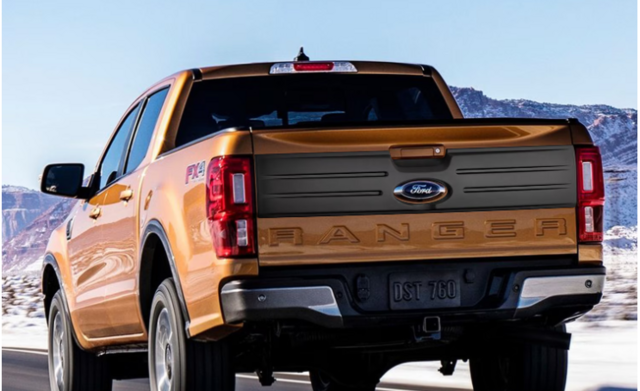 VKB3Z99425A34A - Exterior: 2020-2023 Ford Ranger Tailgate Applique Satin Black for Ford Image