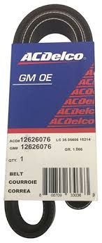 12626076 - : V-Ribbed Serpentine Belt for Cadillac: Escalade, Escalade ESV | Chevrolet: Silverado 1500, Silverado 1500 LD, Suburban, Tahoe | GMC: Sierra 1500, Sierra 1500 Limited, Yukon, Yukon XL Image