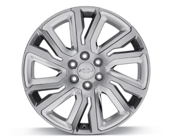 84799391 - Wheels: 22x9-Inch Aluminum 6-Split-Spoke Wheel for Chevrolet: Silverado 1500, Silverado 1500 LTD | GMC: Sierra 1500, Sierra 1500 Limited, Yukon, Yukon XL Image