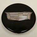23212548 - : Button Style Center Cap in Black with Crest Logo for Cadillac: ATS, CT4, CT5, XT5, XT6 Image