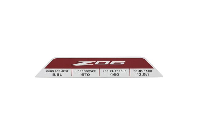 87818062 - Exterior: Engine Specification Plaque for Z06 GM GENERAL MOTORS for GM Image
