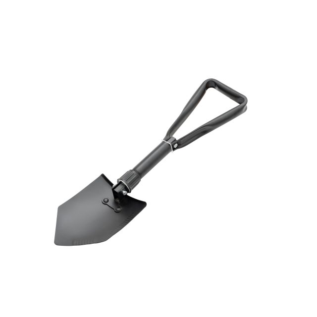 19434307 - Exterior: Universal Tri-Fold Recovery Shovel by Rugged Ridge for Chevrolet: Colorado, Silverado 1500, Silverado 1500 LTD, Silverado 2500 HD, Silverado 3500 HD | GMC: Canyon, Sierra 1500, Sierra 1500 Limited, Sierra 2500 HD, Sierra 3500 HD Image