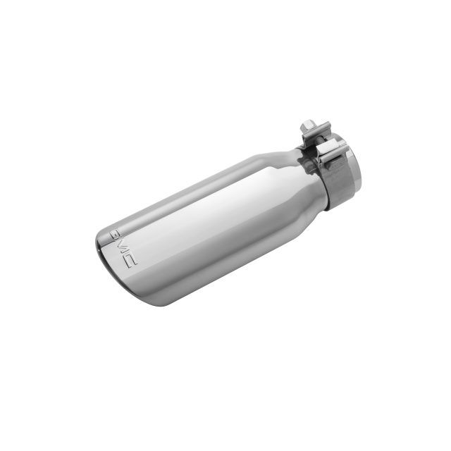 84722773 - : 4.3L or 5.3L Polished Stainless Steel Single Outlet Exhaust Tip with GMC Logo for GMC: Sierra 1500, Sierra 1500 Classic, Sierra 1500 HD Classic, Sierra 1500 Limited, Sierra 2500 HD, Sierra 2500 HD Classic, Sierra 3500 Classic, Sierra 3500 HD Image