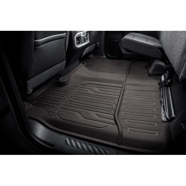 84333638 - Interior: Crew Cab Second-Row Interlocking Premium All-Weather Floor Liner in Dark Atmosphere for GMC: Sierra 1500, Sierra 1500 Limited, Sierra 2500 HD, Sierra 3500 HD Image