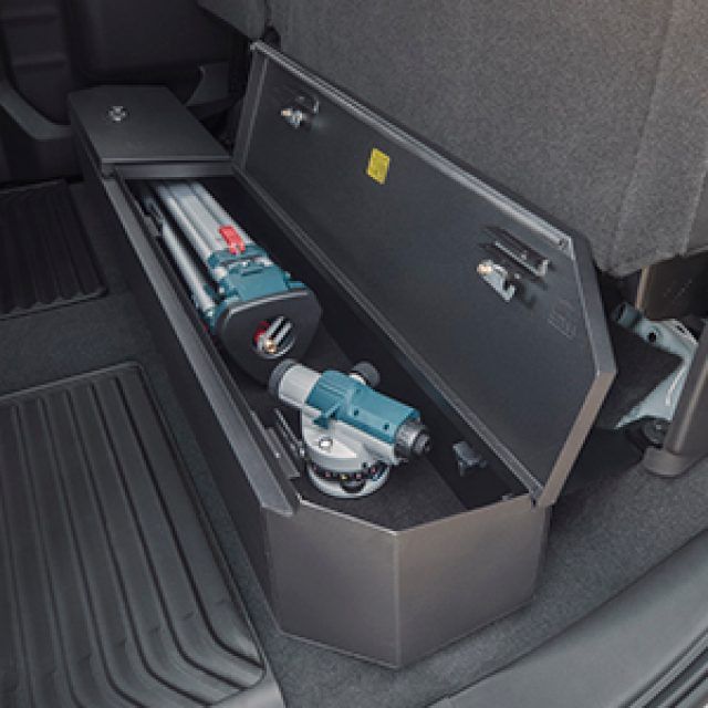 19417361 - Interior: Interior Under-Seat Lockbox By Tuffy for Chevrolet: Silverado 1500, Silverado 1500 LTD, Silverado 2500 HD, Silverado 3500 HD | GMC: Sierra 1500, Sierra 1500 Limited, Sierra 2500 HD, Sierra 3500 HD Image
