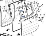 84945513 - : Rear Passenger Side Door Window Frame Front Applique High Gloss Black for GM Image