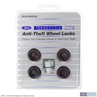 3C3Z1A043AA - Wheels: Wheel Locks - Zinc-Plated For Hidden Lugs for Ford: E-350 Super Duty, E-450 Super Duty, Excursion, F-250 Super Duty, F-350 Super Duty, F-450 Super Duty, F-550 Super Duty Image