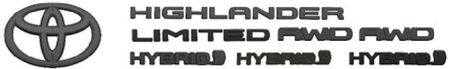 PT9484820A02 - Exterior: Genuine Toyota Highlander Hybrid Limited AWD Black Emblem Overlays for Toyota Image