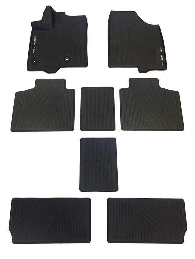PT9080817002 - Interior: Genuine Toyota 2015-2020 Sienna Rubber All Weather Floor Liners/Mats (8 Piece Set) for Toyota Image