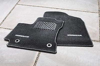 PT2060217121 - Interior: Genuine Toyota Corolla Carpet Floor Mats Black w/Silver Thread for Toyota: Corolla Image