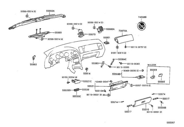 55538-14020 - Genuine Toyota 1993-1998 Supra Spare Switch Cover