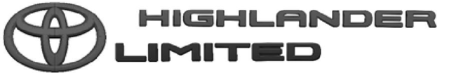 PT9484820502 - Exterior: Genuine Toyota 2020 &amp; Newer Highlander Limited Black Blackout Emblem Overlays Kit for Toyota Image