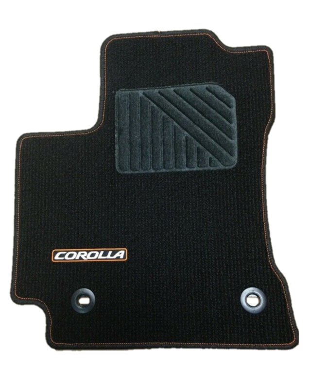 PT2060217123 - Interior: Genuine Toyota Corolla Carpet Floor Mats Black w/Orange Thread for Toyota: Corolla Image