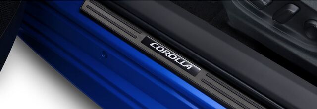 PT41312193 - : Genuine Toyota Corolla Hatchback Black Stainless Steel Door Sill Protectors for Toyota: Corolla Image