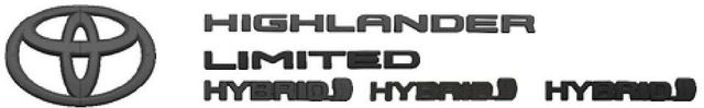 PT9484820902 - Exterior: Genuine Toyota 2020 &amp; Newer Highlander Hybrid Limited Blackout Emblem Overlays Set/Kit for Toyota Image