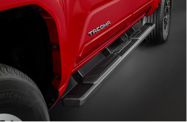 PT93835240 - Exterior: Genuine Toyota 2024 + Tacoma Double/Crew Cab Black Tube Steps (Running Boards) for Toyota: Tacoma Image