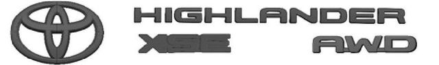 PT9484820002 - Exterior: Genuine Toyota 2020 &amp; Newer Highlander XSE AWD Black Emblem Overlays Kit for Toyota Image
