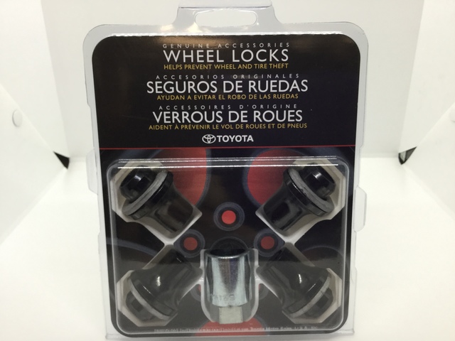 PT2763420002 - Wheels: Genuine Toyota Land Cruiser Sequoia Tundra Black PVD Alloy Wheel Locks for Toyota Image