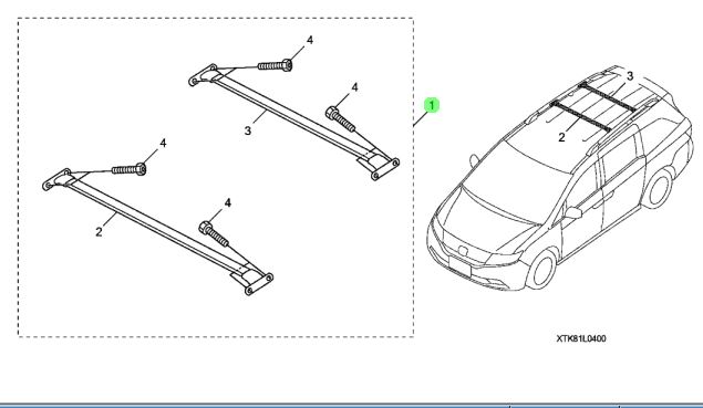 8L04TK8102 - Cargo Management: Roof Cross Bars for Honda Image