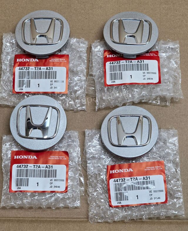 QTY 4) Light silver Wheel Center Cap 44732-T2A-A31X4 | Honda