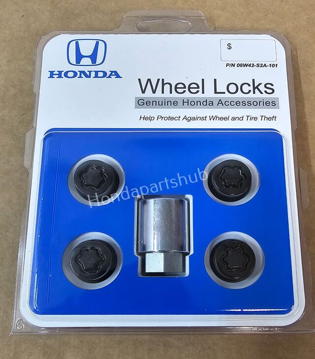 8W42S2A101 - Wheels: Honda Civic, Accord, CR-V, Fit, Insight &amp; HR-V Accessory Black Wheel Locks for Honda Image