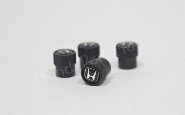8W48PL4100A - Wheels: GENUINE HONDA BLACK H LOGO VALVE STEM CAPS 08W48-PL4-100A for Honda Image
