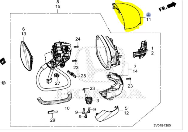2023-2026 Honda Mirror Cover 76201-3W0-A11ZF | Honda Parts Hub