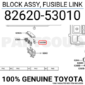 8262053010 - Electrical: Fusible Link for Lexus: IS200t, IS250, IS300, IS350, IS500, RC F, RC200t, RC300, RC350 Image