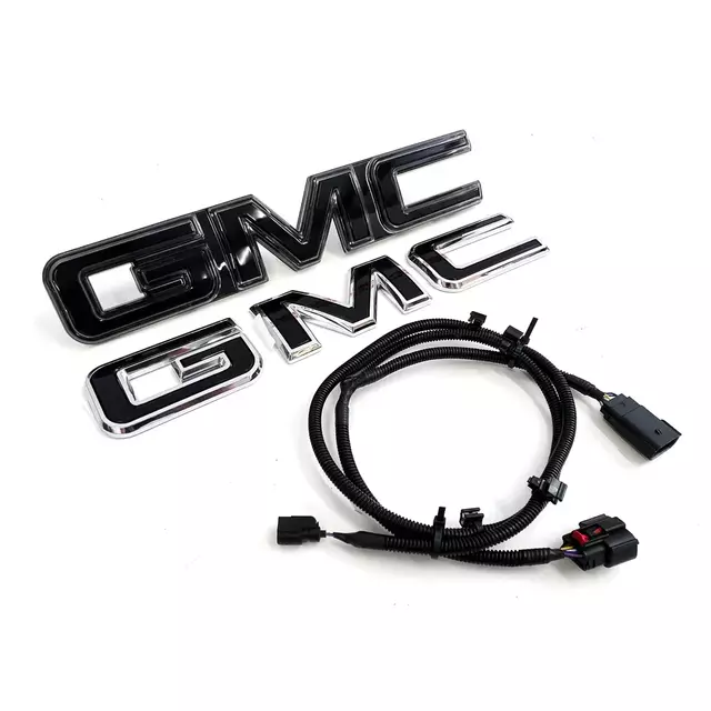 85018667 - Exterior: 2022-2025 GMC Sierra Front Illuminated Emblem in Black GM OEM NEW 85018667 for GM Image