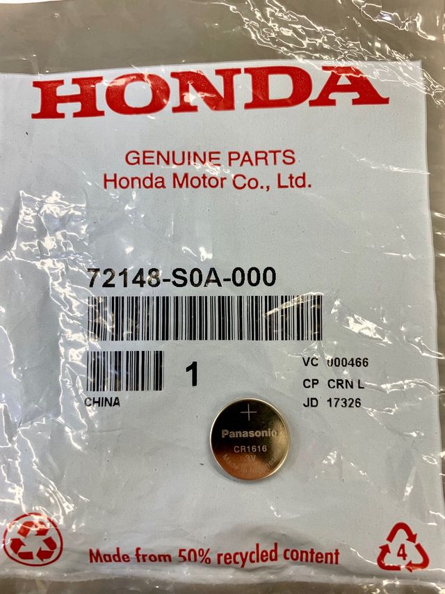 Battery (CR1616) 72148-S0A-000 | Honda Parts For Less Battery (CR1616) 72148-S0A-000 | Honda Parts For Less