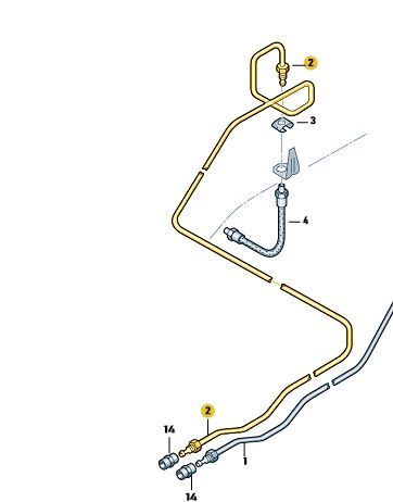 4F0614742K - : Brake Line Right Rear for Audi Image