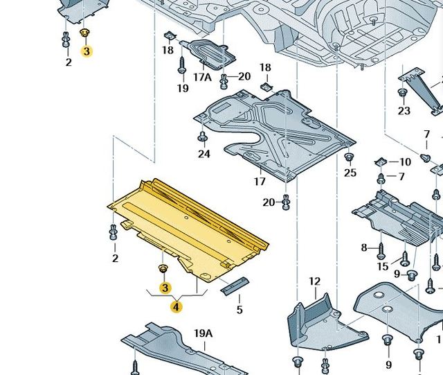 8K0825208H - : Right Underbody Lining for Audi Image