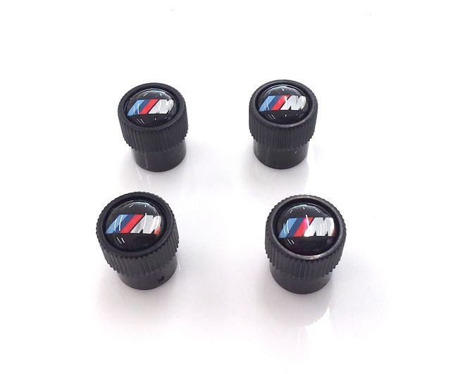 2018-2025 BMW Valve Stem Caps - M Logo - Black 36122456427