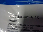 9E5Z5442528A - Body: Deck Lid Emblem for Ford Image