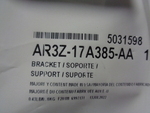 AR3Z17A385AA - Body: License Bracket for Ford Image