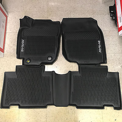 PT9084216520 - : PT908-42165-20 All Weather Floor Liners - Non-Hybrid Toyota RAV4 Black (2014-2018) OEM for Toyota Image