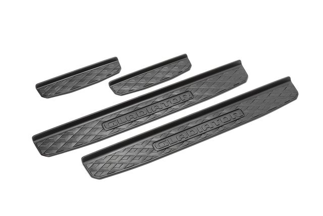 82215551 - Exterior Accessories: Jeep Gladiator JT Door Sill Guards Black Plastic Set of 4 OEM 8215551 (2020-2026) Genuine Mopar for Jeep: Gladiator Image