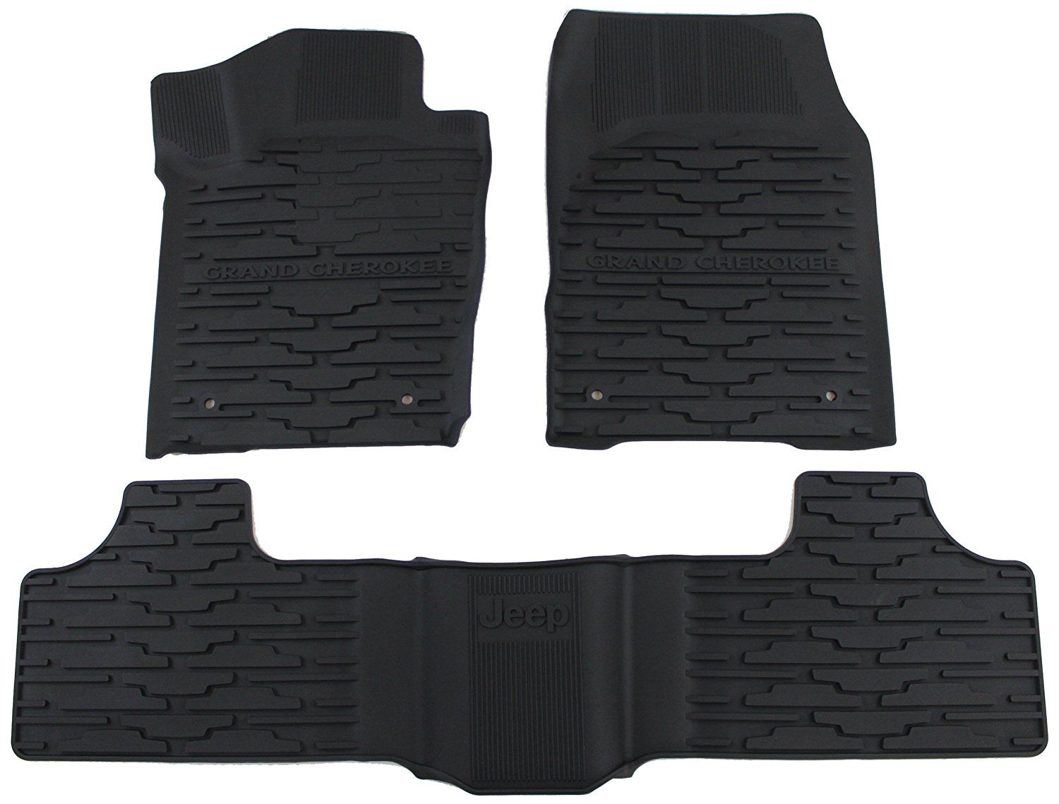 82213686 - Interior Accessories: 82213686 All Weather Slush Floor Mats Jeep Grand Cherokee Black (2013-2015) Mopar OEM for Jeep: Grand Cherokee Image