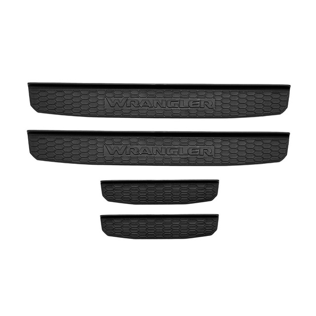 82215394 - Exterior Accessories: 82215394 Jeep Wrangler JL Black Door Sill Guards 4 Door (2018-2026) Mopar OEM for Jeep: Wrangler Image