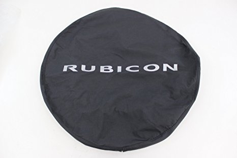 82212429 - Exterior Accessories: 82212429 Jeep Wrangler Black Tire Cover White Rubicon Logo 2007-2018 Mopar for Jeep: Wrangler, Wrangler JK Image
