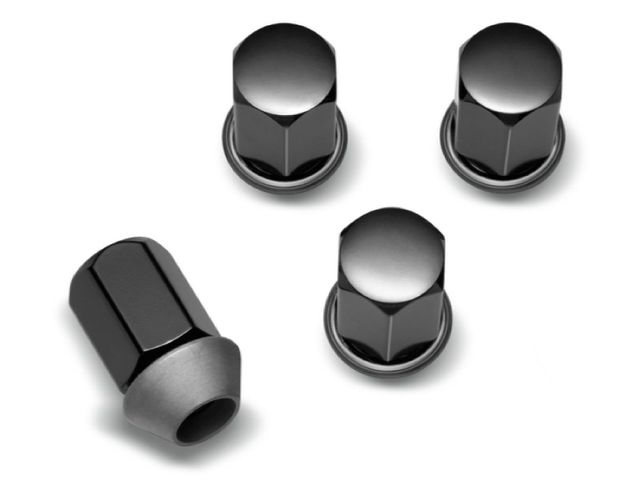 82216113AA - Exterior Accessories: 82216113AA Black Lug Nut Kit Mopar (Set of Four) RAM Dodge Jeep Mopar OEM for Dodge: Charger Daytona, Durango | Jeep: Gladiator, Grand Cherokee, Grand Cherokee L, Grand Cherokee WK, Grand Wagoneer, Wagoneer, Wagoneer L, Wrangler | Ram: 1500, 1500 Classic, 2500, 3500 Image