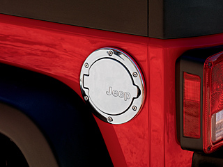 82214788 - Exterior Accessories: Chrome Fuel Filler Door with Jeep® brand logo for Jeep: Wrangler Image