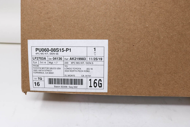 PU06008S15P1 - Exterior: Splash Guards, Set Of Four for Toyota Image