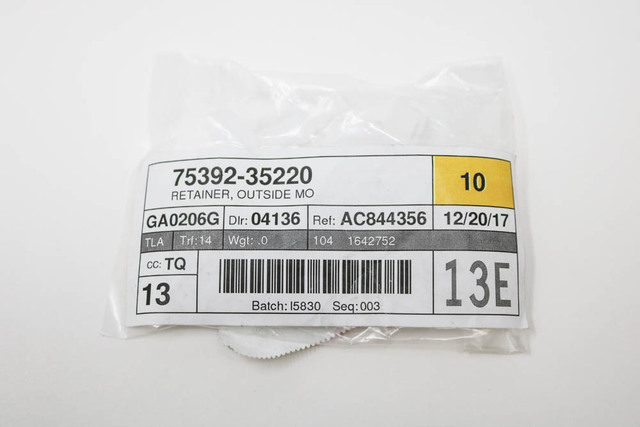 75392-35220 - Bumper Cover Retainer | Longo Toyota Parts