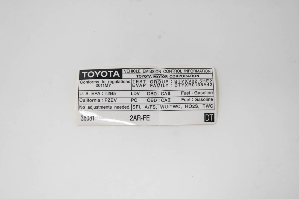 1129836081 - Body: Emission Label for Toyota Image